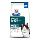 Hill's Prescription Diet w/d Multi-Benefit bag front shows digestive support formula.