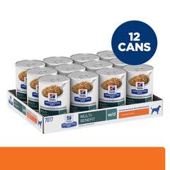 Hill's Prescription Diet w/d multi-benefit packaging closeup highlighting formula benefits