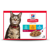 Hill's Science Diet Adult 1-6 Variety Pack front view, flavor variety for cats
