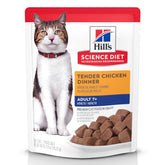 Hill's Science Diet Adult 7+ Chicken Stew pouch collection for senior cats, easy feeding