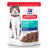 Hill's Science Diet 7+ tuna stew pouch ready for a convenient senior cat meal