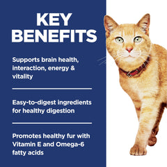 Hill's Science Diet Senior Vitality dry kibble close-up demonstrates consistent feeding