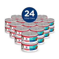 Close-up of Hill's Science Diet Adult 7+ Tuna Stew tuna chunks