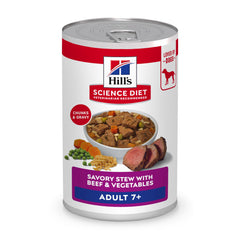 Hill's Science Diet Adult 7+ beef and vegetables can supports senior dog vitality