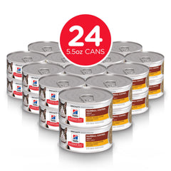 Hill's Science Diet adult hairball-control wet cat food chicken bowl shot highlighting meal satisfaction