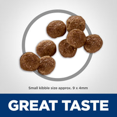 Hill's Science Diet small-bites kibble with chicken meal supporting mobility