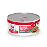 Hill's Science Diet Adult Indoor Salmon-vegetable can supports lean muscle with high-quality protein.