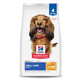 Hill's Science Diet Adult Oral Care bag with 4 lb size for adult dogs