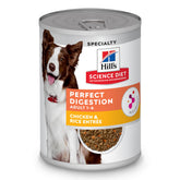 Hill's Science Diet Perfect Digestion can closeup showing chicken and rice formula for dogs