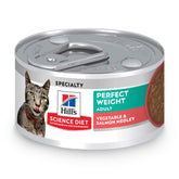 Hill's Science Diet adult perfect weight salmon-vegetable medley cans support weight management in cats