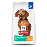Hill's Science Diet Adult Perfect Weight Small & Mini bag front supports weight management for small dogs.