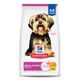 Hill's Science Diet Small & Mini dog food bag with chicken and rice promoting steady energy