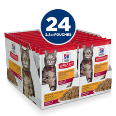 Hill's Science Diet adult wet cat food gravy and chicken chunks palatability