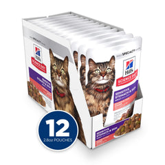 Hill's Science Diet cat wet food salmon-tuna dinner front emphasizes natural ingredients for balanced nutrition