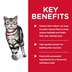 Hill's Science Diet Indoor Cat Chicken Entrée packaging showcasing convenient, balanced indoor nutrition