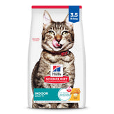 Hill's Science Diet Indoor Senior 7+ bag front emphasizes lean muscles and premium protein.