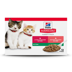 Hill's Science Diet kitten variety pack front view showcases a convenient, nutritious option for growing kittens.