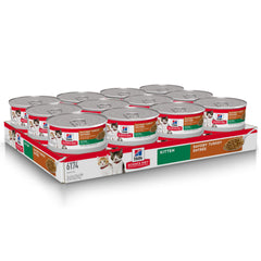 Hill's Science Diet Kitten Turkey Entrée packaging indicating balanced nutrition for kittens