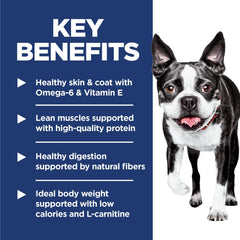 Hill's Science Diet Light Small Bites chicken-meal kibble texture for lean protein.