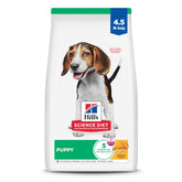 Hill's Science Diet Puppy chicken and brown rice kibble in a resealable bag for growing puppies