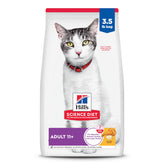 Hill's Science Diet Senior 11+ chicken dry cat food bag front for aging cats