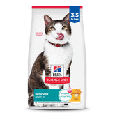 Hill's Science Diet Senior 11+ Indoor chicken kibble in a 3.5 lb bag for indoor cats