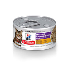 Hill's Science Diet wet cat food can for sensitive stomachs in adults