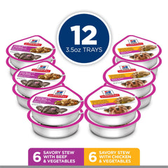 Hill's Science Diet small mini salmon with vegetables tray promotes protein-rich meals for coat health