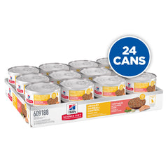 Hill's Science Diet Urinary Hairball Wet Cat Food Salmon-Vegetables Stew opened can close-up