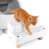 Himake adjustable litter box ramp with wooden feet for stable access
