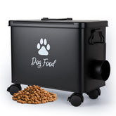Himake dog food container with wheels for easy mobility and placement