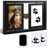 Himake dog memorial frame 4x6 rotating showcases paw print and photo memories