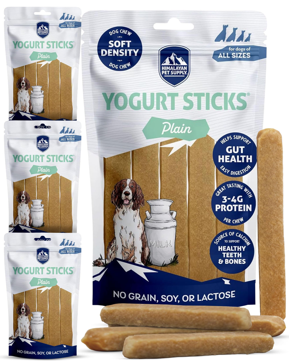 Himalayan Yogurt Sticks pack for all breeds, wholesome daily reward.