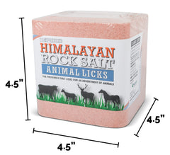 Himalayan Secrets salt block for goats with safe, long-lasting licking.