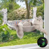 HiPetpy Cat Window Perch with glow-in-the-dark design for cozy night lounging