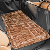HiPetpy backseat dog bed mat with anti-slip backing for secure car rides.