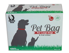 Hippo Sak extra large bags open for quick scooping after a large dog mess