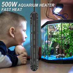 HiTauing 500W aquarium heater provides steady warmth for large tanks.