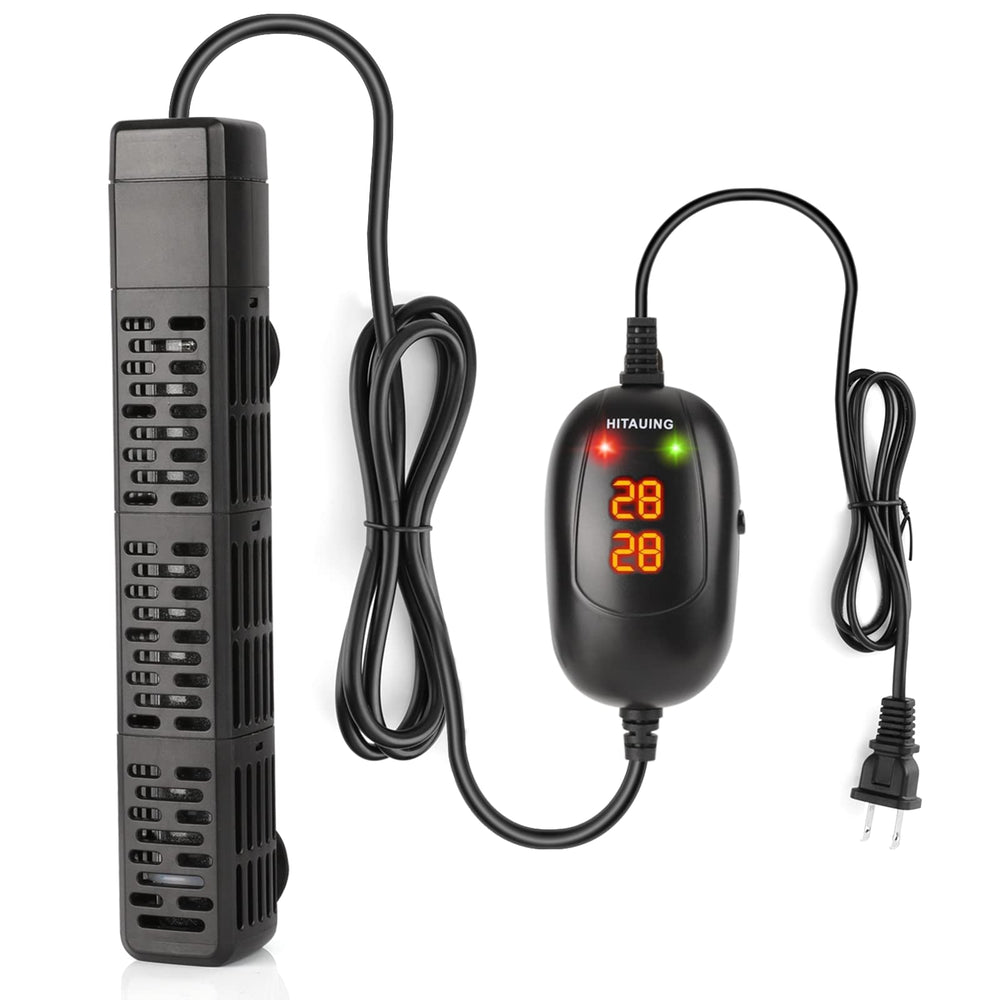 HiTauing aquarium heater with external digital display shows current temperature clearly for precise control.