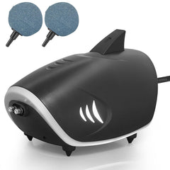 Hitop 6W silent aquarium air pump front view for quiet aeration in large tanks