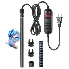 HITOP compact 200W heater front view for small tanks and precise warmth.