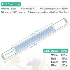 Hitop WRGB 45 LEDs for bright color and clear tank viewing