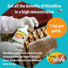 HIVE ALIVE 10 lb box of pollen patties ready for hive feeding.