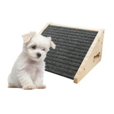 Hiyoo dog ramp with low-angle wooden surface aids small pets on stairs.