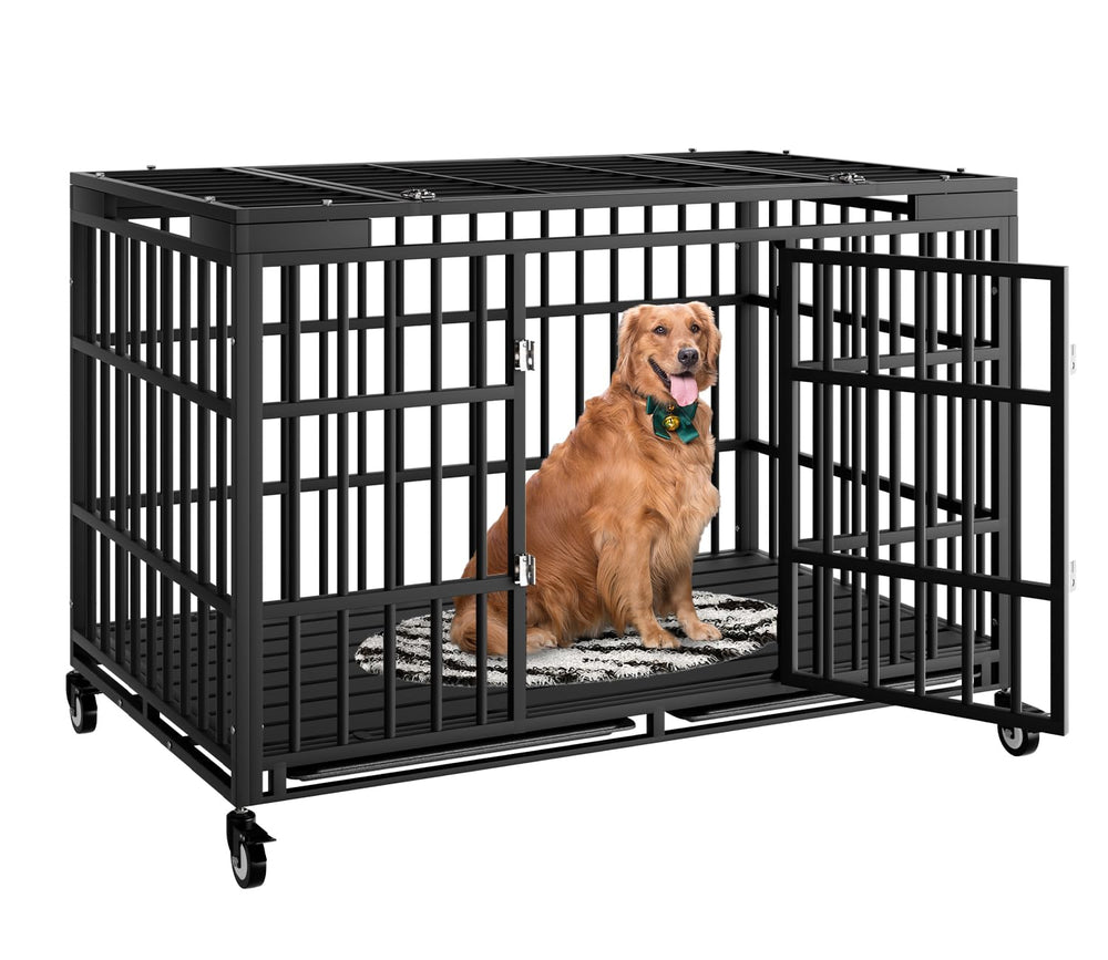 HMHTCT 54-inch crate with wheels for easy relocation and secure containment.