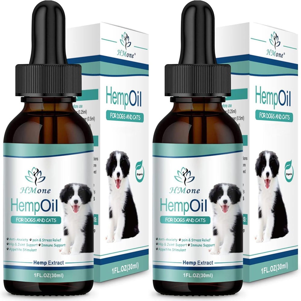 HMone Max Potency Hemp Oil Drops bottle for dogs and cats promoting calm