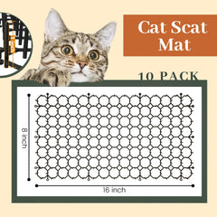 Hmyomina 16x8 inch scat mat displayed on patio to deter outdoor cat visits.