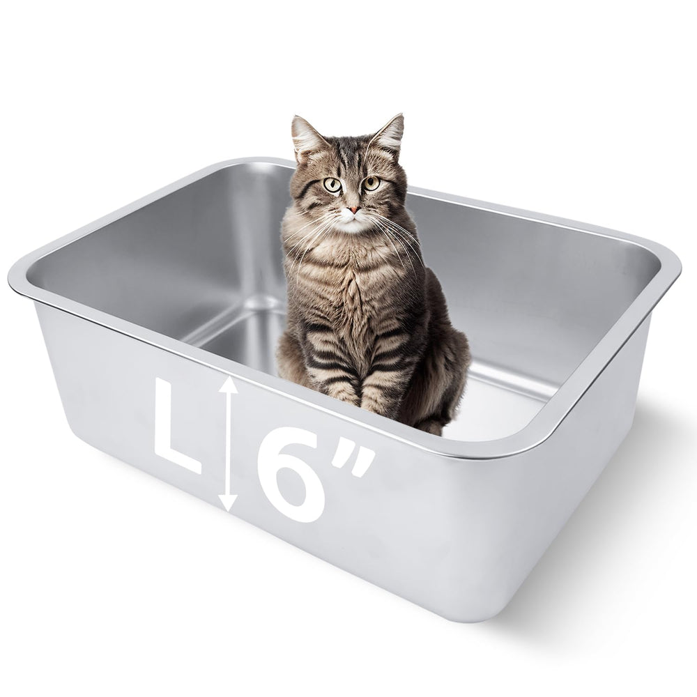 HNeekyr open-top stainless steel litter box improves airflow and comfort for cats