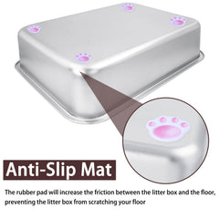 HNeekyr stainless steel odorless litter box surface resists smells between cleanings