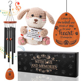 Hoemwarm 26-inch dog memorial wind chime with paw-engraved pendant for lasting remembrance.